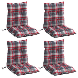 Niedriglehner Auflagen 4er Set Rot Karomuster