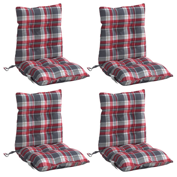 Niedriglehner Auflagen 4er Set Rot Karomuster