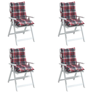 Niedriglehner Auflagen 4er Set Rot Karomuster