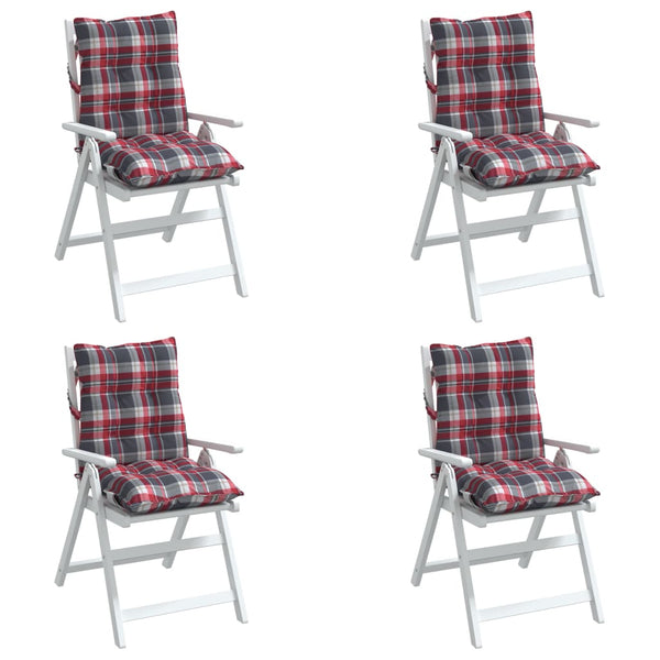 Niedriglehner Auflagen 4er Set Rot Karomuster