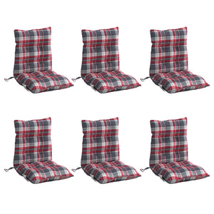 Niedriglehner Auflagen 6er Set Rot Kariert