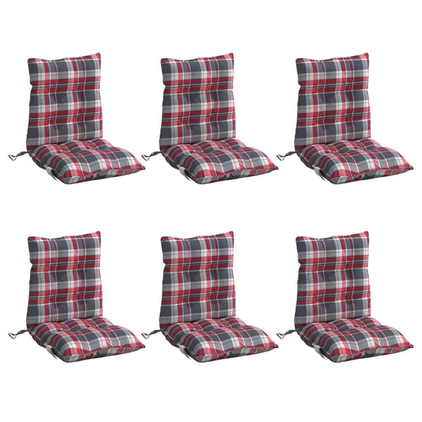 Niedriglehner Auflagen 6er Set Rot Kariert
