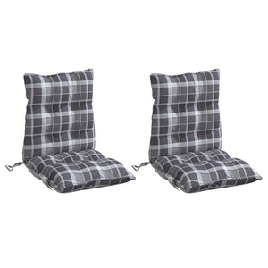 Niedriglehner Auflagen 2er Set Grau Karomuster