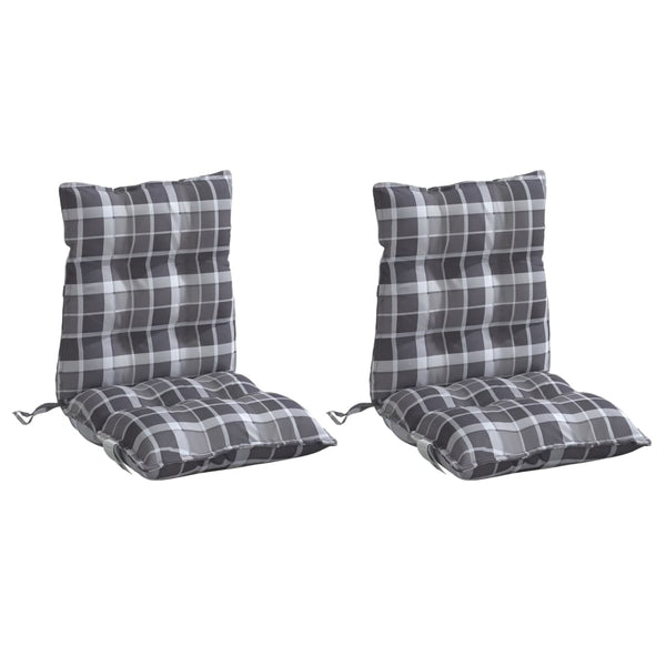 Niedriglehner Auflagen 2er Set Grau Karomuster