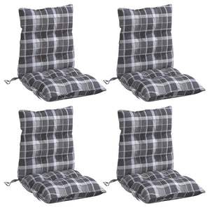 Niedriglehner Auflagen 4er-Set Grau Karomuster