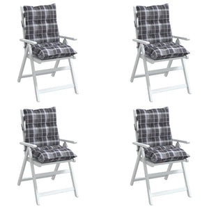 Niedriglehner Auflagen 4er-Set Grau Karomuster