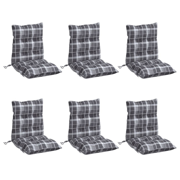 Niedriglehner Auflagen 6er Set Grau Karomuster
