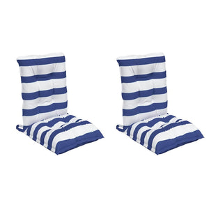 Niedriglehner Auflagen Blau Weiß Gestreift 2er Set