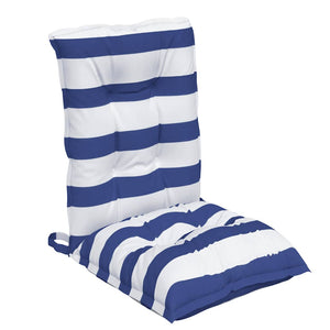 Niedriglehner Auflagen Blau Weiß Gestreift 2er Set