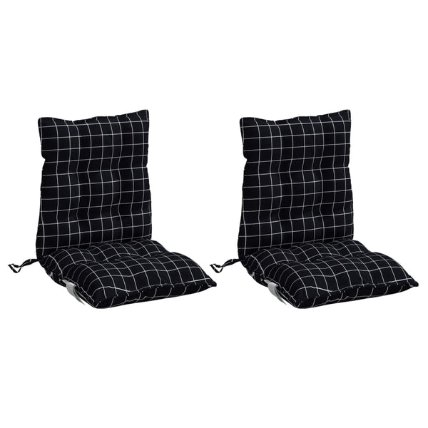 Niedriglehner Auflagen 2er Set Schwarz Karomuster