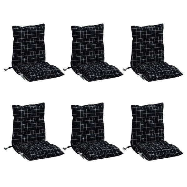 Niedriglehner Auflagen 6er Set Schwarz Karomuster