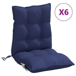 Marineblaue Niedriglehner Auflagen, 6er Set