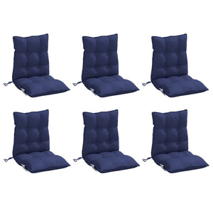 Marineblaue Niedriglehner Auflagen, 6er Set