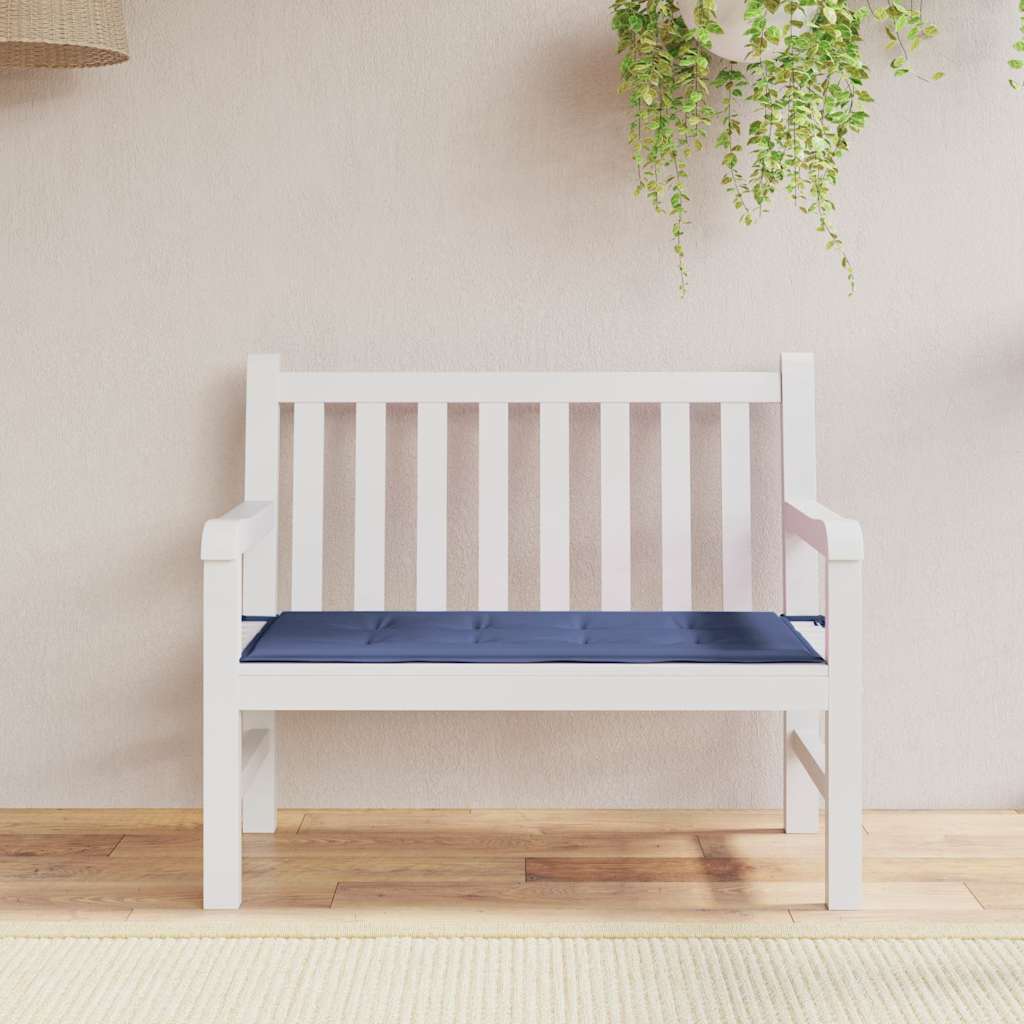 Marineblaue Gartenbank Auflage 100x50 cm