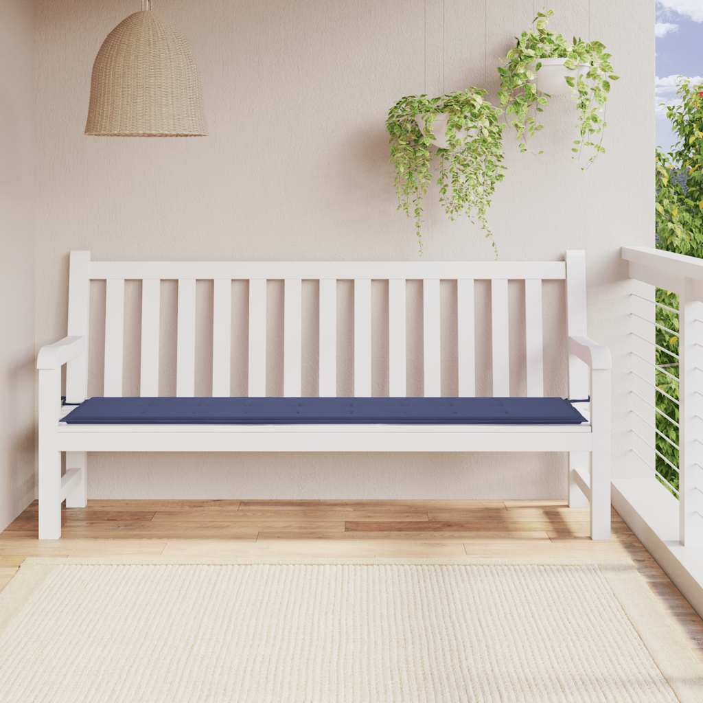 Marineblaue Gartenbankauflage 200x50 cm