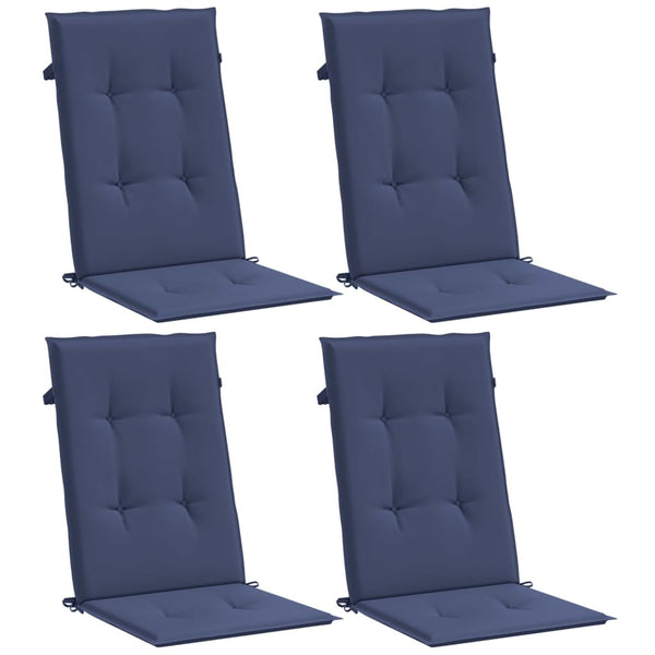 Marineblaue Hochlehner Auflagen, 4er-Set