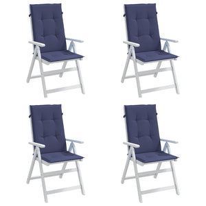 Marineblaue Hochlehner Auflagen, 4er-Set