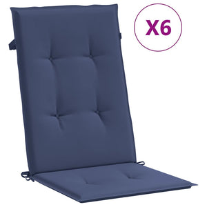 Marineblaue Hochlehner Auflagen, 6er Set