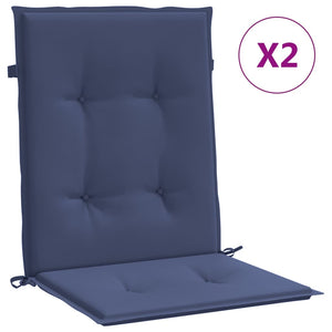 Marineblaue Niedriglehner Auflagen, 2er-Set