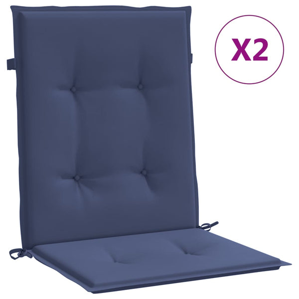 Marineblaue Niedriglehner Auflagen, 2er-Set