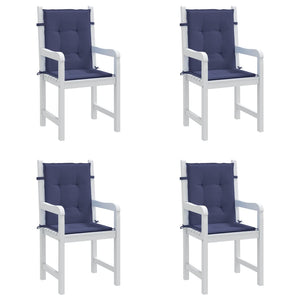 Marineblaue Niedriglehner Auflagen, 4er-Set