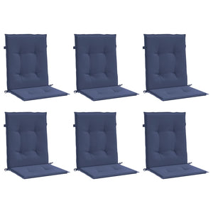 Marineblaue Niedriglehner Auflagen, 6er-Set