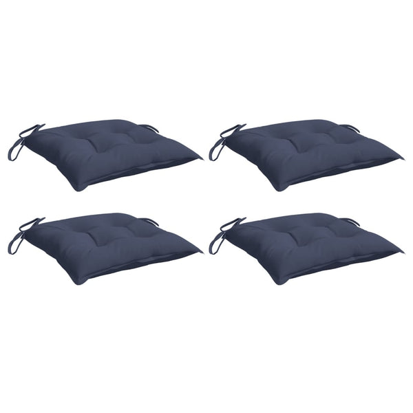 Marineblaue Stuhlkissen, 4er Set, 40x40 cm