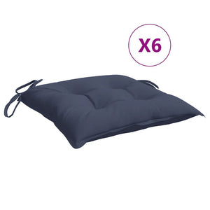 vidaXL Coussins de chaise 6 pcs Bleu marine 40x40x7 cm Tissu Oxford