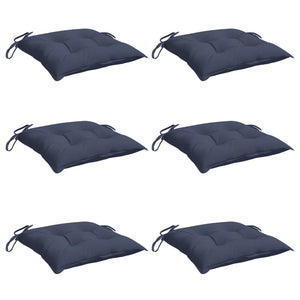 vidaXL Coussins de chaise 6 pcs Bleu marine 40x40x7 cm Tissu Oxford
