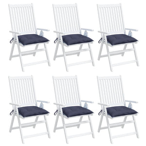 vidaXL Coussins de chaise 6 pcs Bleu marine 40x40x7 cm Tissu Oxford