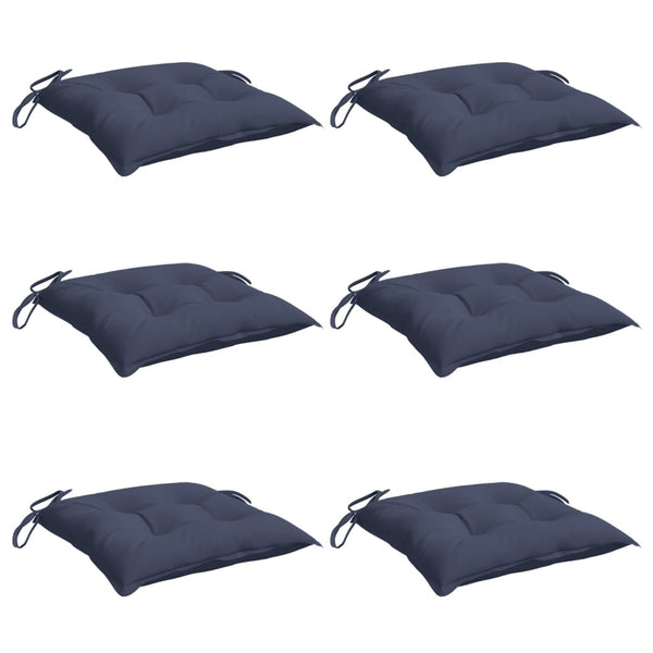Marineblaue Stuhlkissen 6er Set 50x50 cm