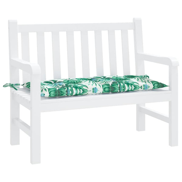 Gartenbank Auflage Blattmuster 100x50 cm