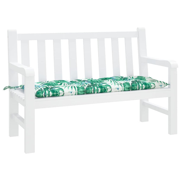Gartenbank Auflage Blattmuster 120x50 cm