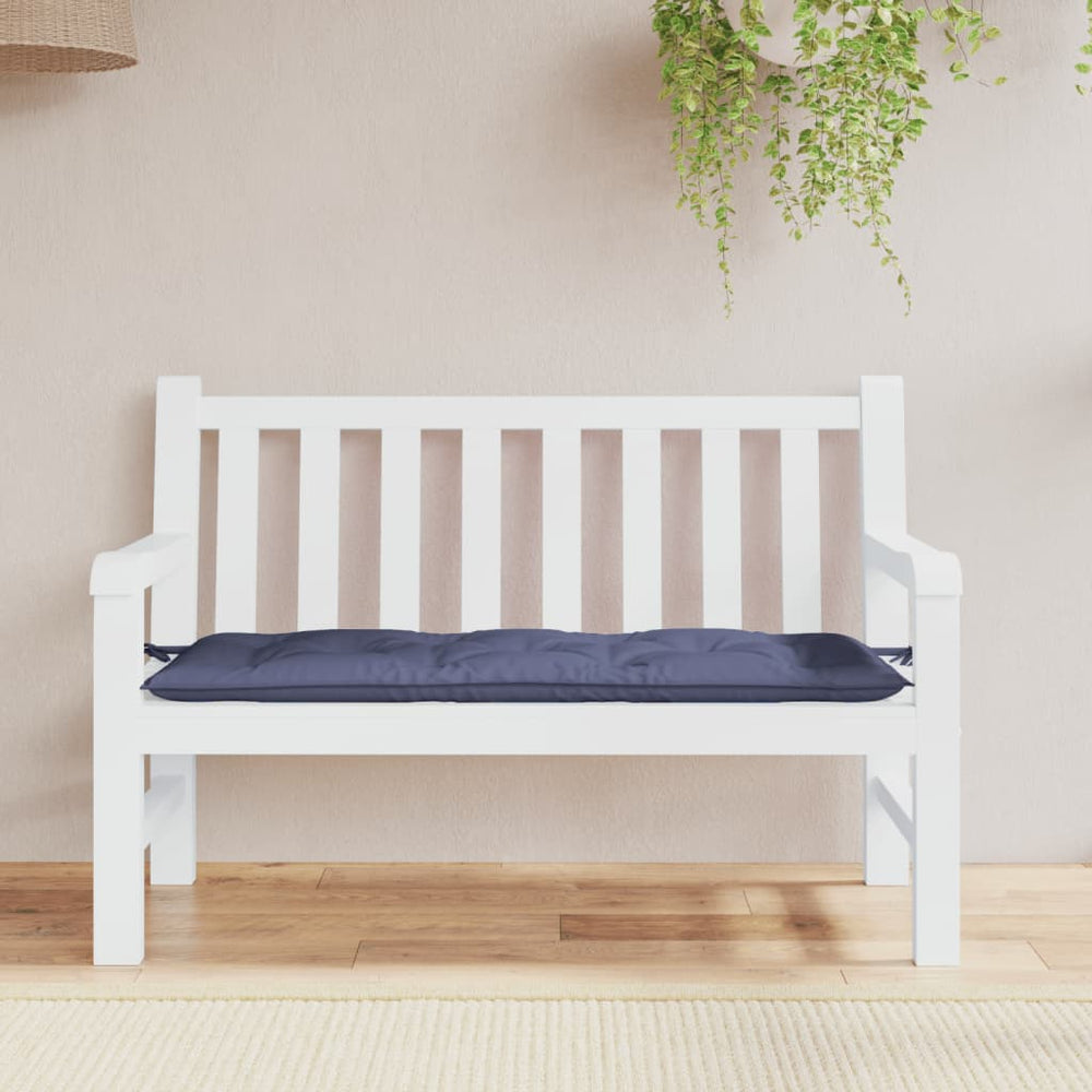 Marineblaue Gartenbank Auflage 120x50 cm