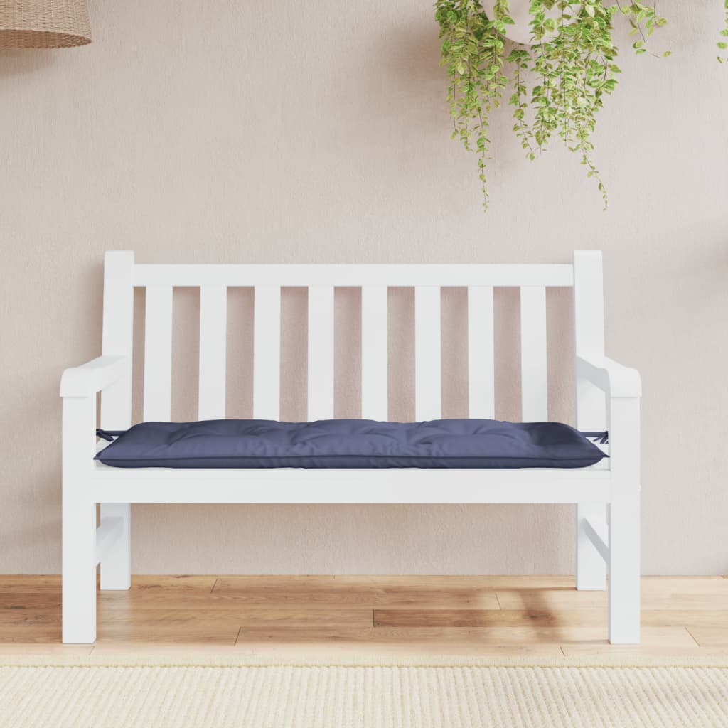 Marineblaue Gartenbank Auflage 120x50 cm