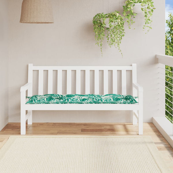 Gartenbank Auflage Blattmuster 150 cm
