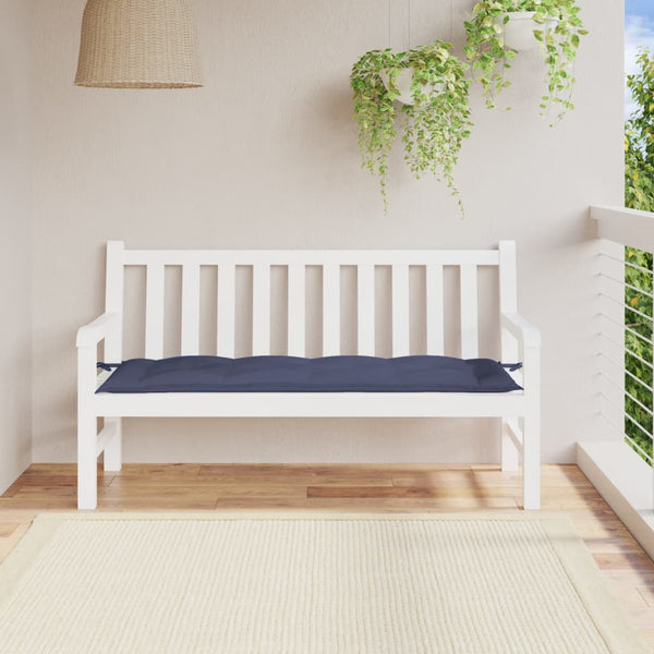 Marineblaue Gartenbank Auflage 150 cm