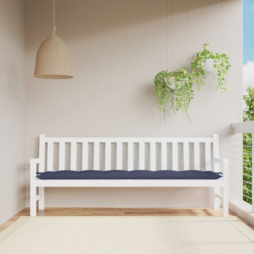 Marineblaue Gartenbank Auflage 200x50x7 cm