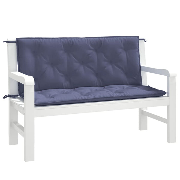 Gartenbank Auflagen Marineblau 120x50 cm, 2er Set