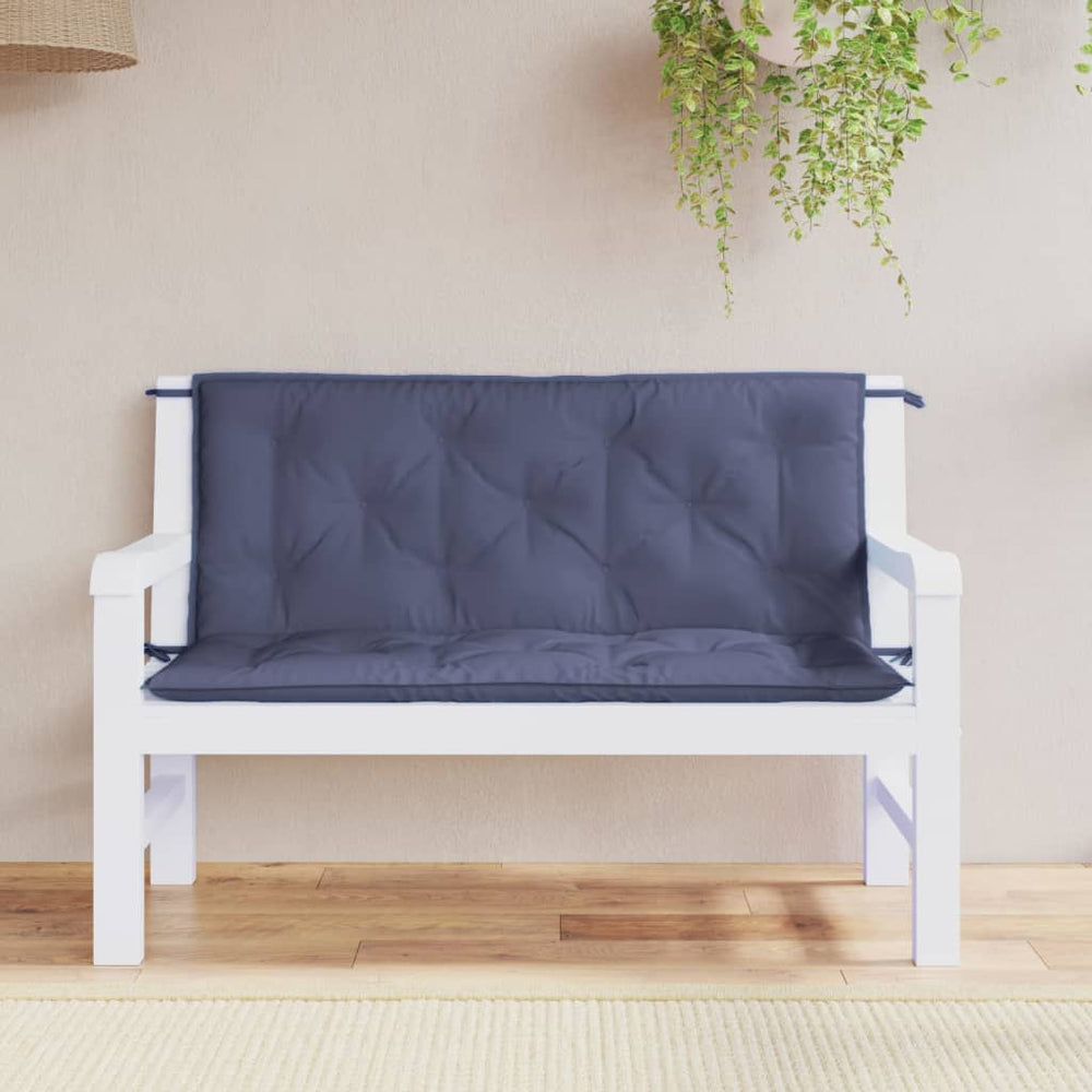 Gartenbank Auflagen Marineblau 120x50 cm, 2er Set