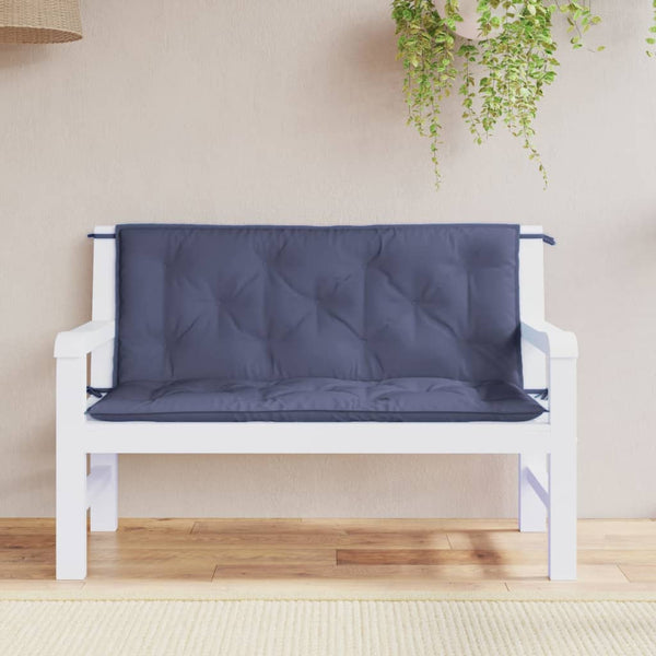 Gartenbank Auflagen Marineblau 120x50 cm, 2er Set