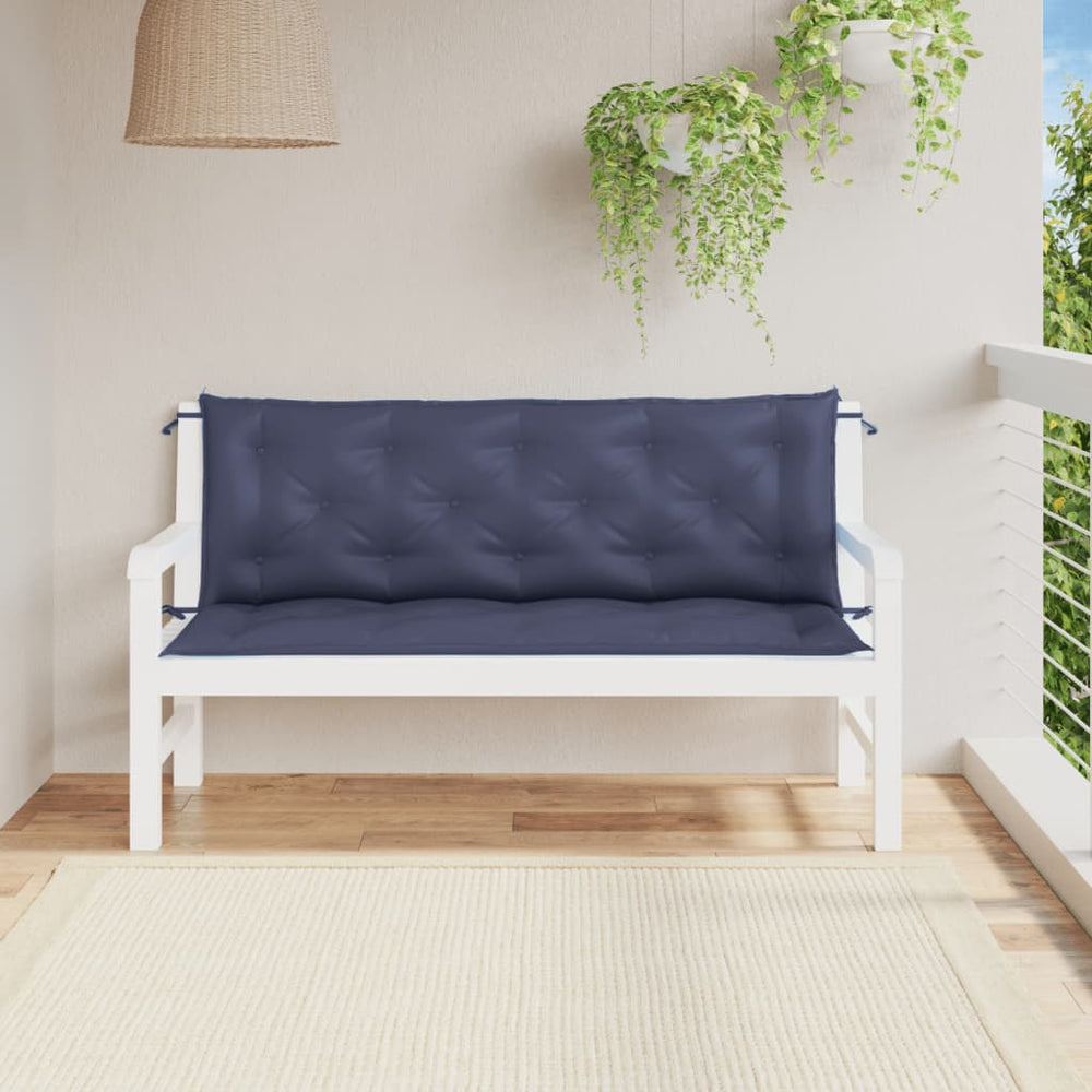 Marineblaue Gartenbank Auflagen 150 cm, 2er Set