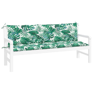 Gartenbank Auflagen 2er Set Blattmuster 180 cm