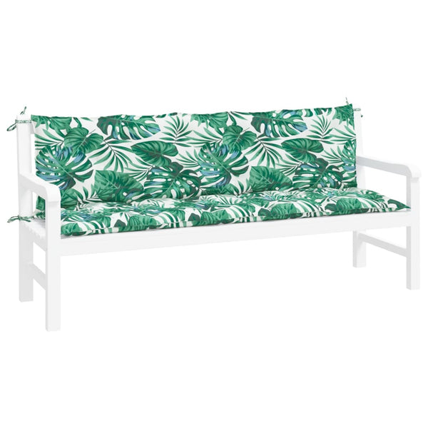 Gartenbank Auflagen 2er Set Blattmuster 180 cm