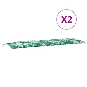 Gartenbank Auflagen 2er Set Blattmuster 180 cm