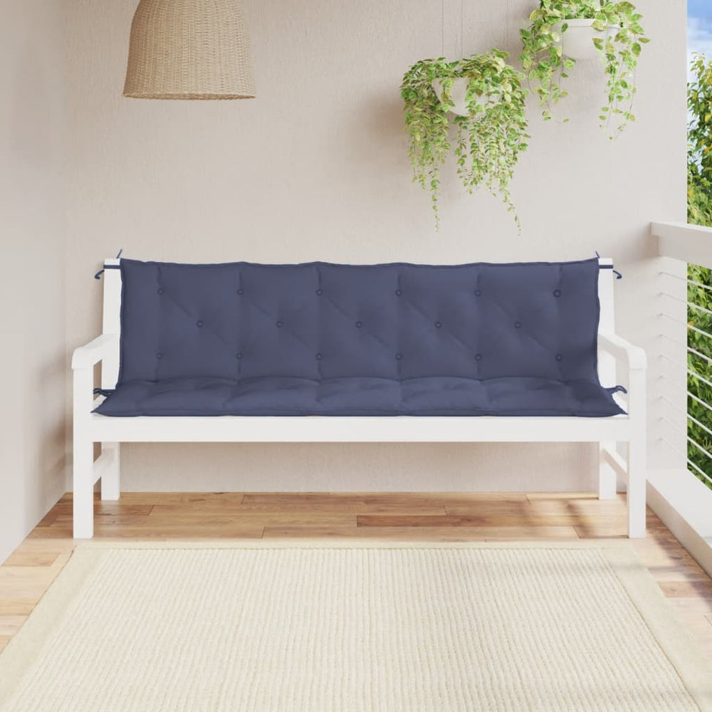 Marineblaue Gartenbankauflagen 180 cm – 2er Set