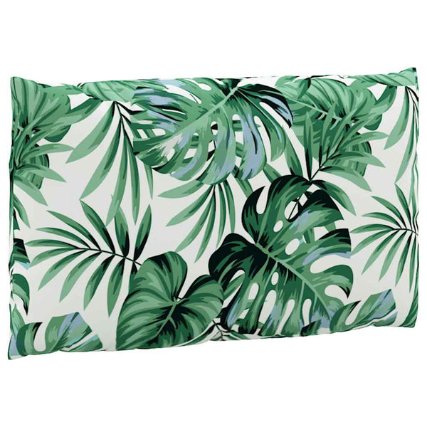 vidaXL Coussins de palettes 2 pcs Tissu motif feuilles