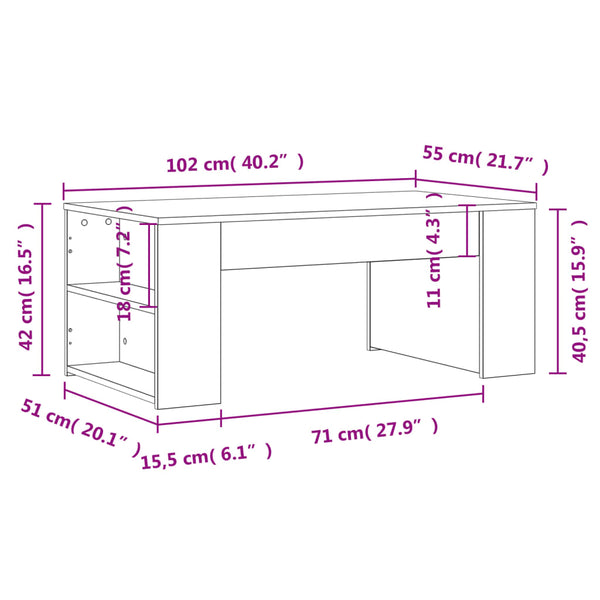Weißer Couchtisch aus Holzwerkstoff