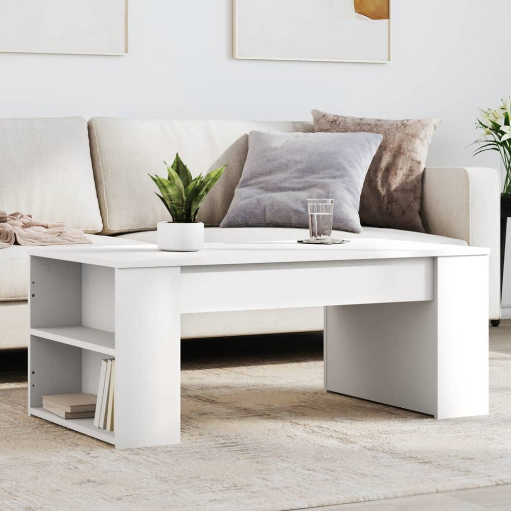 vidaXL Table basse blanche 102x55x42 cm Aggloméré