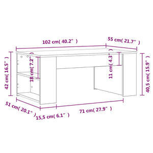 Schwarzer Couchtisch 102x55 cm